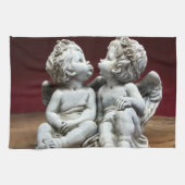 Twee Heavenly Angel Cherubs Theedoek (Horizontaal)