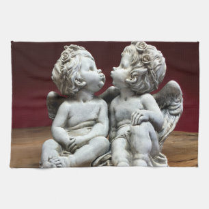 Twee Heavenly Angel Cherubs Theedoek