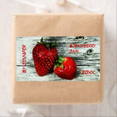 Twee heerlijke aardbeien jam label (Insitu)