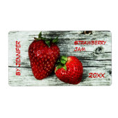 Twee heerlijke aardbeien jam label (Voorkant)
