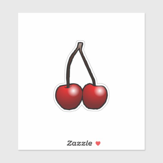 Twee heerlijke kersen sticker (Vel)