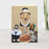 Twee Heilige Pelgrims & Leider Feestdagen Kaart (Voorkant)