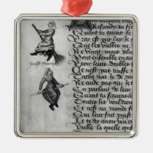 Twee heksen van "Le Champion des Dames" Metalen Ornament