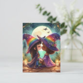 Twee heksen zoenen briefkaart (Staand voorkant)