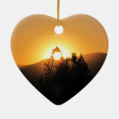 Twee heldere Oranje Zonsondergangen Keramisch Ornament (Achterkant)