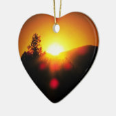 Twee heldere Oranje Zonsondergangen Keramisch Ornament (Links)