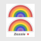 Twee heldere Rainbow LGBTQ Pride Sticker (Vel)