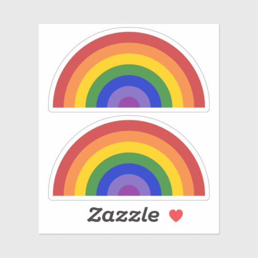 Twee heldere Rainbow LGBTQ Pride Sticker (Vel)