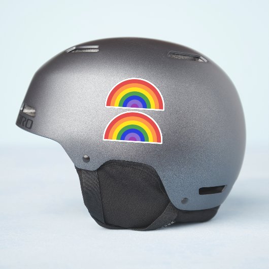 Twee heldere Rainbow LGBTQ Pride Sticker (Helm Zijkant)