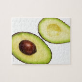 Twee helften van een avocado, wit legpuzzel (Horizontaal)