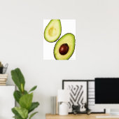 Twee helften van een avocado, wit poster (Thuiskantoor)