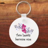 Twee hemdjes voor het hartenhuwelijk en cadeaus sleutelhanger (Voorkant)