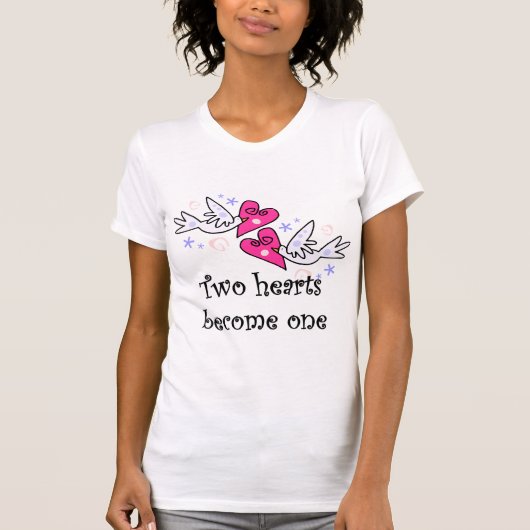 Twee hemdjes voor het hartenhuwelijk en cadeaus t-shirt (Voorkant)
