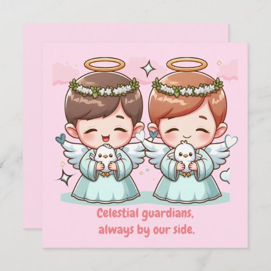 Twee Hemelse Beschermers Kaart (Voorkant / Achterkant)