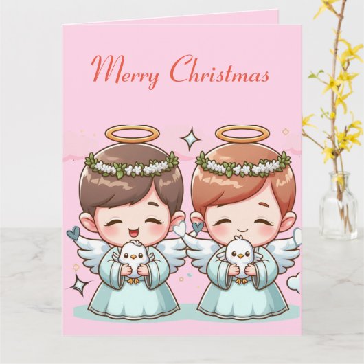 Twee Hemelse Beschermers Kaart (Gele Bloem)