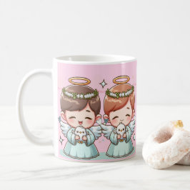 Twee hemelse bewakers koffiemok