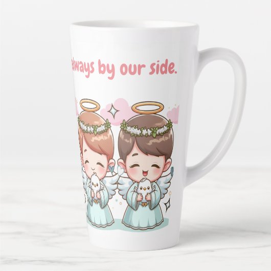 Twee hemelse bewakers  latte mok (Rechts)