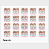 Twee hemelse bewakers vierkante sticker (Vel)
