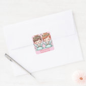 Twee hemelse bewakers vierkante sticker (Envelop)