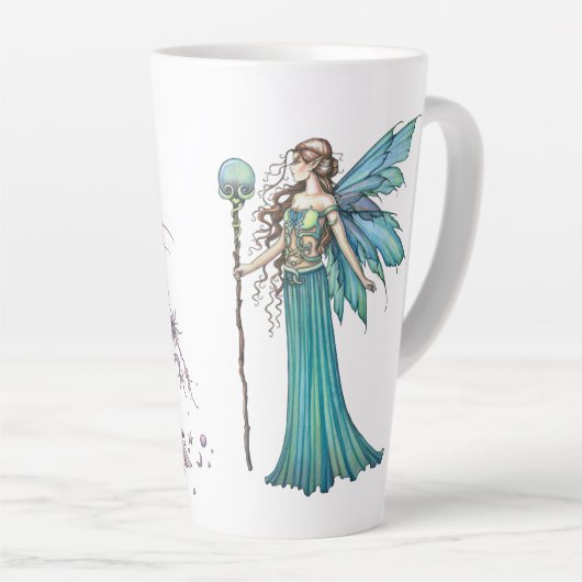 Twee hemelse feeën - Molly Harrison Art Latte Mok (Rechterhoek)
