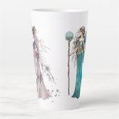 Twee hemelse feeën - Molly Harrison Art Latte Mok (Voorkant)