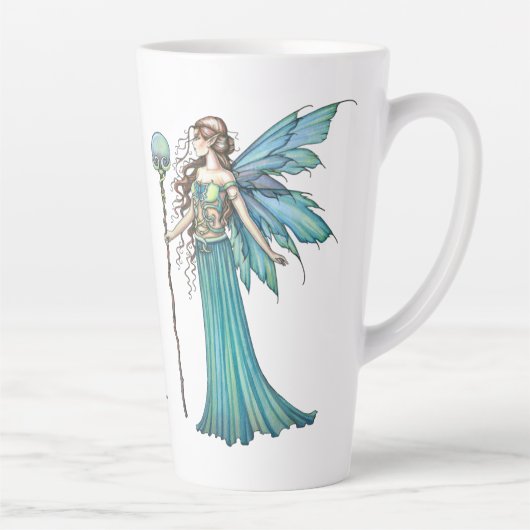 Twee hemelse feeën - Molly Harrison Art Latte Mok (Rechts)