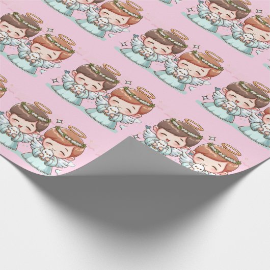 Twee hemelse wachters cadeaupapier (Hoek)