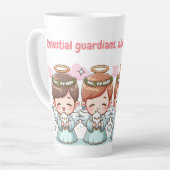 Twee hemelse wachters latte mok (Linkerhoek)