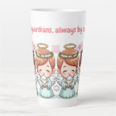 Twee hemelse wachters latte mok (Voorkant)