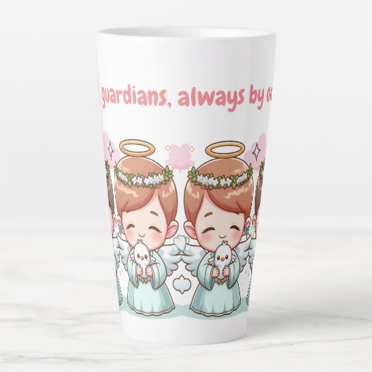 Twee hemelse wachters latte mok (Voorkant)