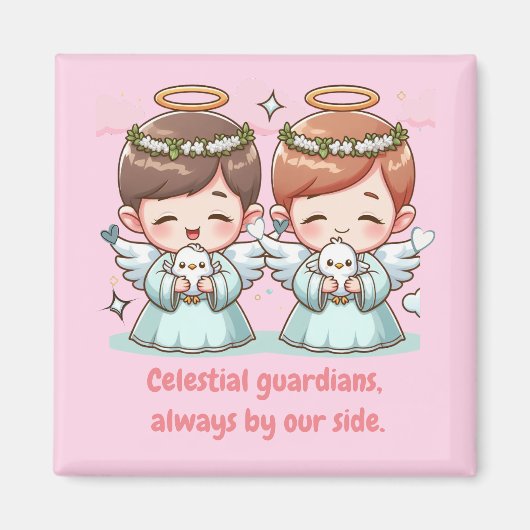 Twee hemelse wachters magneet (Voorkant)