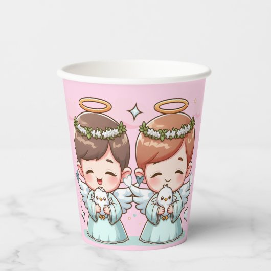 Twee hemelse wachters papieren bekers (Voorkant)