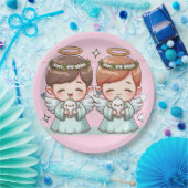 Twee hemelse wachters papieren bordje (Feest)