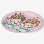 Twee hemelse wachters papieren bordje (Gekanteld)