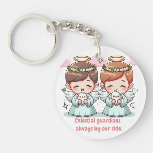 Twee hemelse wachters sleutelhanger (Voorkant)