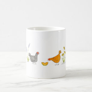 Twee hennen en een kantaloupe koffiemok