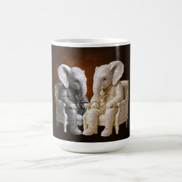 Twee heren olifanten kunst koffiemok