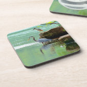 Twee Herons in de rivier Bier Onderzetter (Linkerzijde)