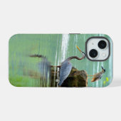 Twee Herons in de rivier iPhone 15 Case (Achterkant horizontaal)