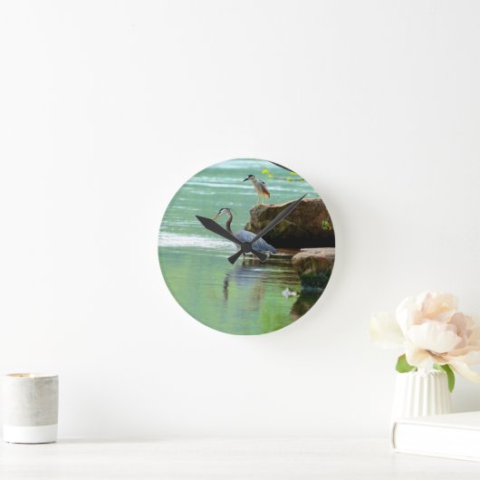 Twee Herons in de rivier Ronde Klok (Huis)