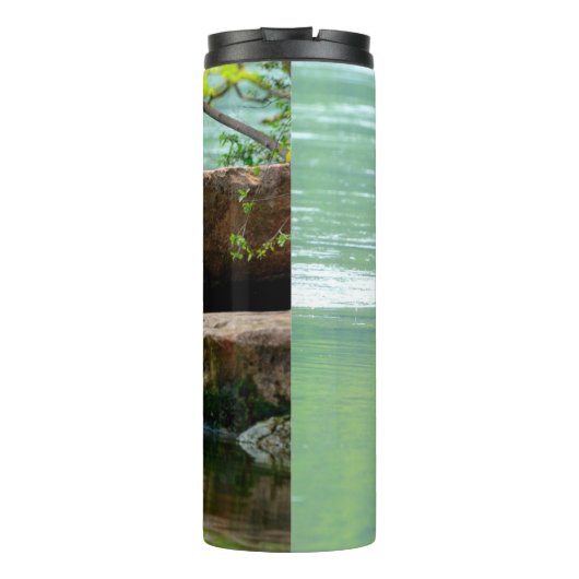 Twee Herons in de rivier Thermosbeker (Achterkant)