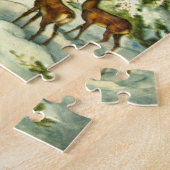 Twee herten in de sneeuw legpuzzel (Zijkant)