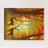 Twee herten in een Herfstbos / Bossen Legpuzzel (Horizontaal)