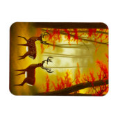 Twee herten in een Herfstbos / Bossen Magneet (Horizontaal)