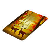 Twee herten in een Herfstbos / Bossen Magneet (Linkerzijde)