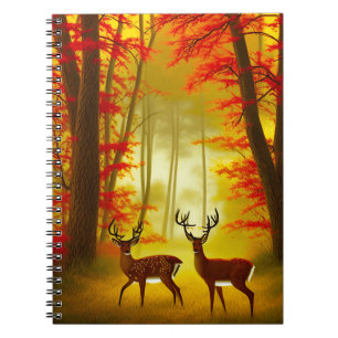Twee herten in een Herfstbos / Bossen Notitieboek