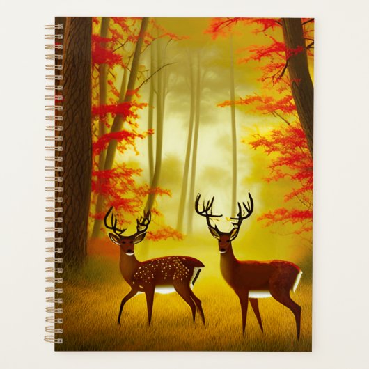 Twee herten in een Herfstbos / Bossen Planner (Voorkant)