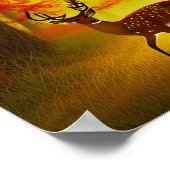 Twee herten in een Herfstbos / Bossen Poster (Hoek)