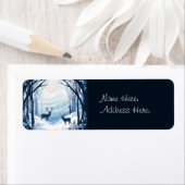 Twee herten in winterbos Adresetiketten Etiket (Insitu)