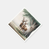 Twee herten met gebeeldhouwd hart en namen servet (Hoek)